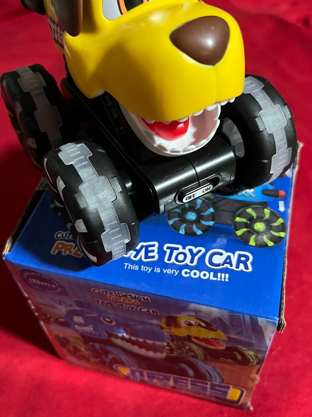 Yellow Dog Monster Truck Toy Car for Kids - Fun Push & Play Vehicle